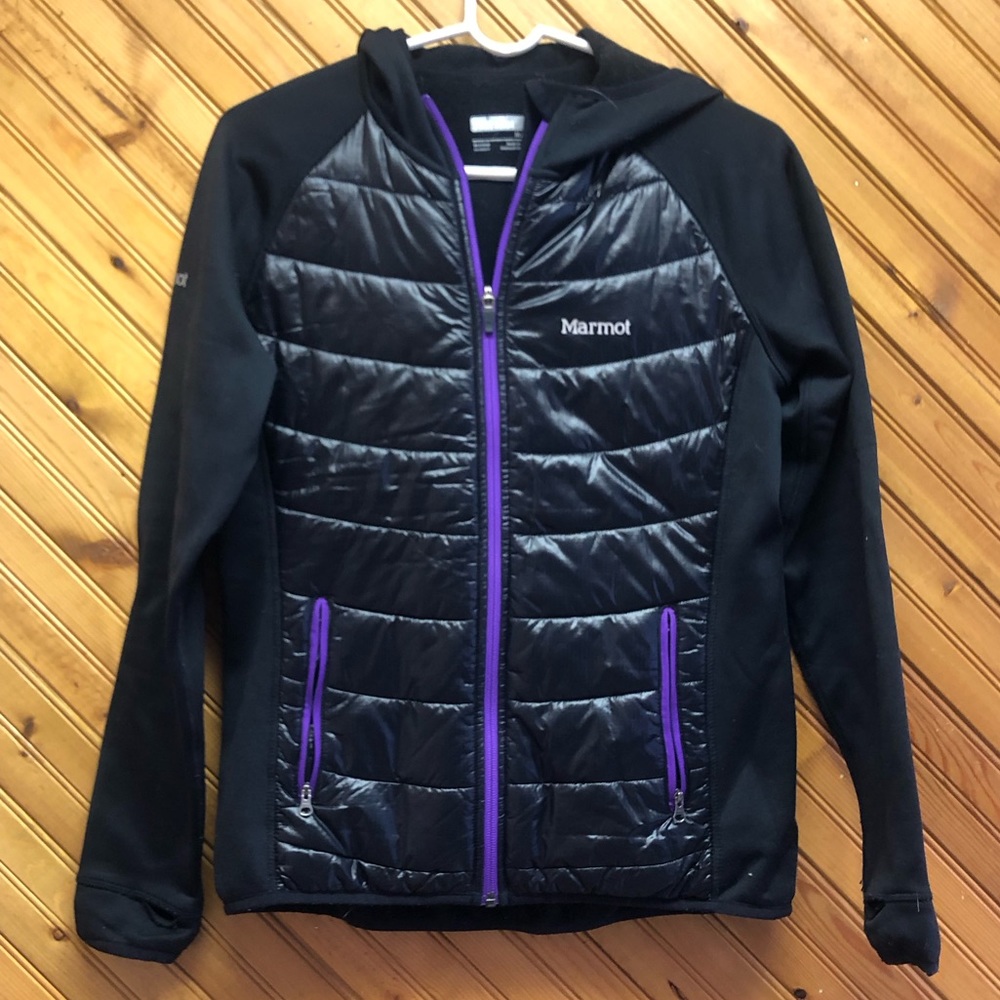 Marmot Poltarec Black with purple trim Size Womens M in awesome used condition